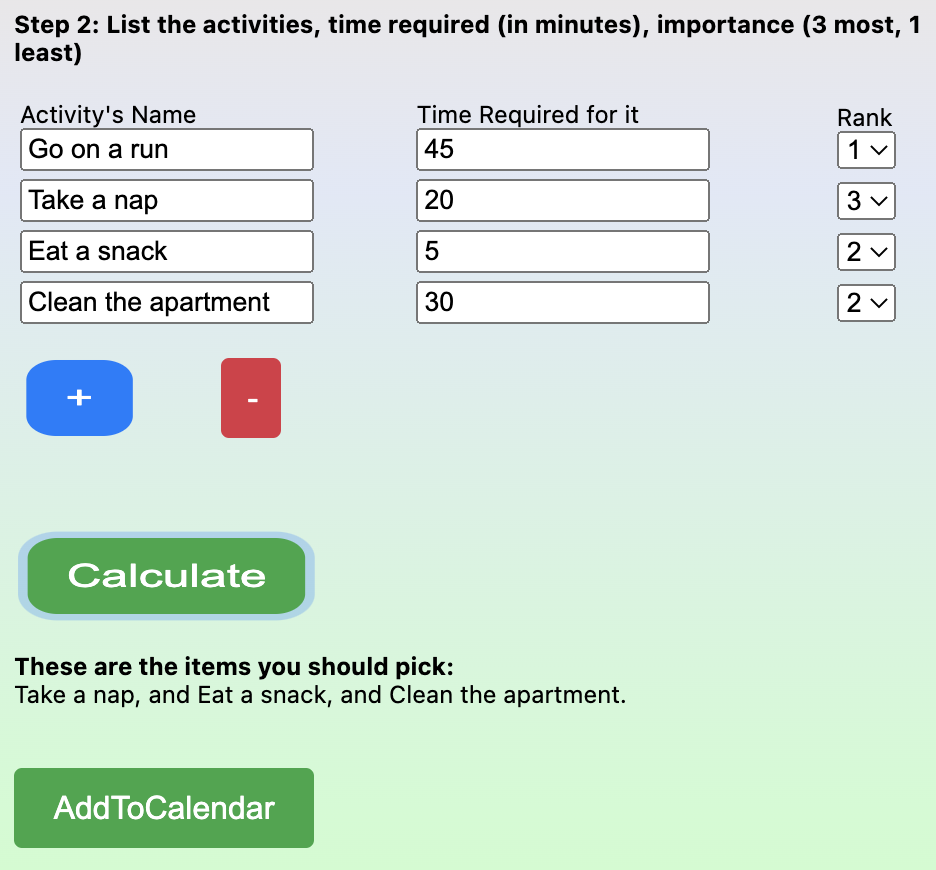 Backpack Optimizer Screenshot 2